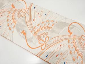 組紐に更紗模様織り出し　袋帯